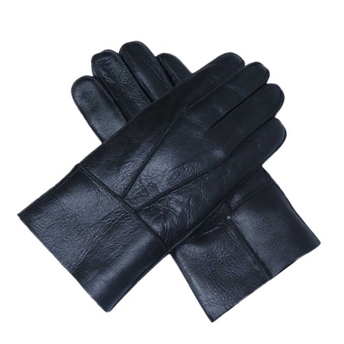 Мужские перчатки из кожи с мехом