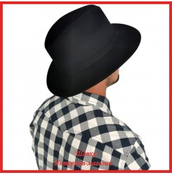 Мужская шляпа Федора с широким полем из фетра